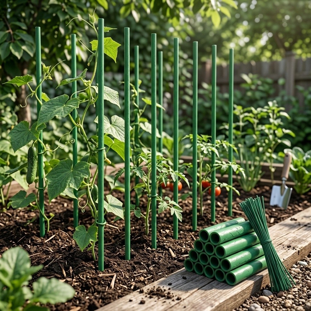 Plant Support Stake - مجموعة دعامات تسلق النباتات مع أعمدة