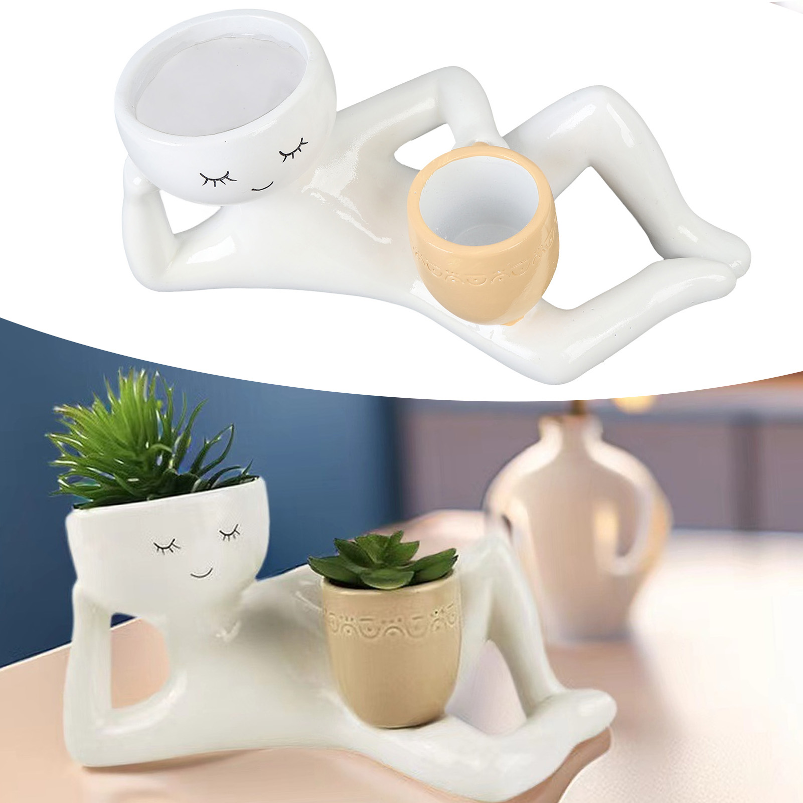 Succulent Set - وعاء عصاري إبداعي من الراتنج الاصطناعي