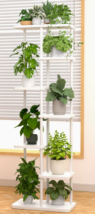 Plant Pot - رف متعدد الطبقات من المعدن والخشب