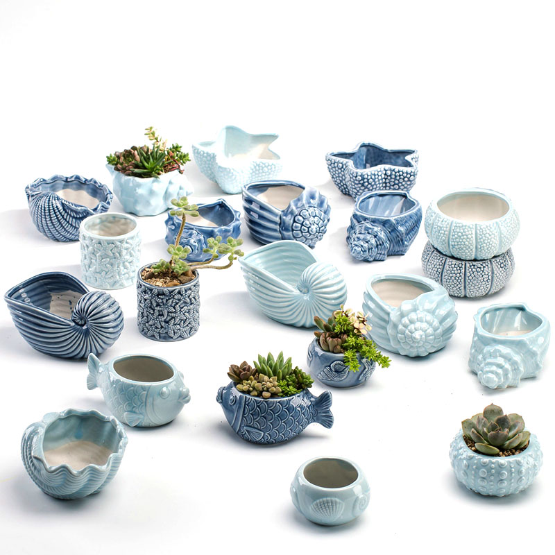 Snake Plant Ceramic - مزهرية خزفية أنيقة على الطراز الأوروبي