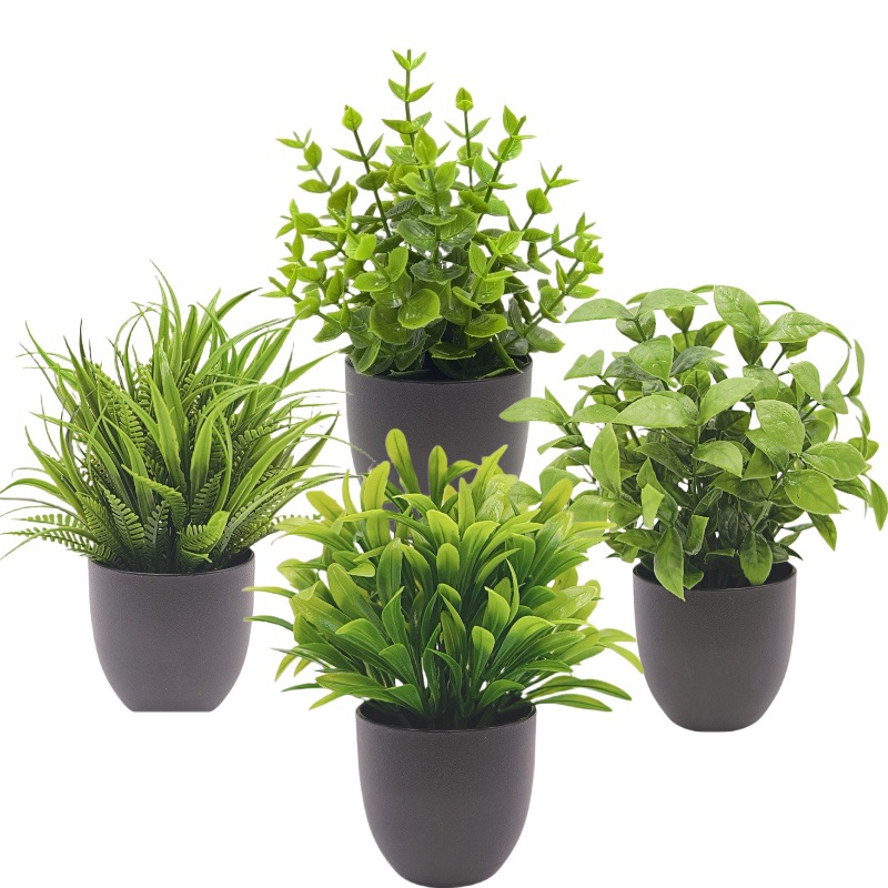 Succulent Set - نبات بونساي اصطناعي أخضر، زينة داخلية