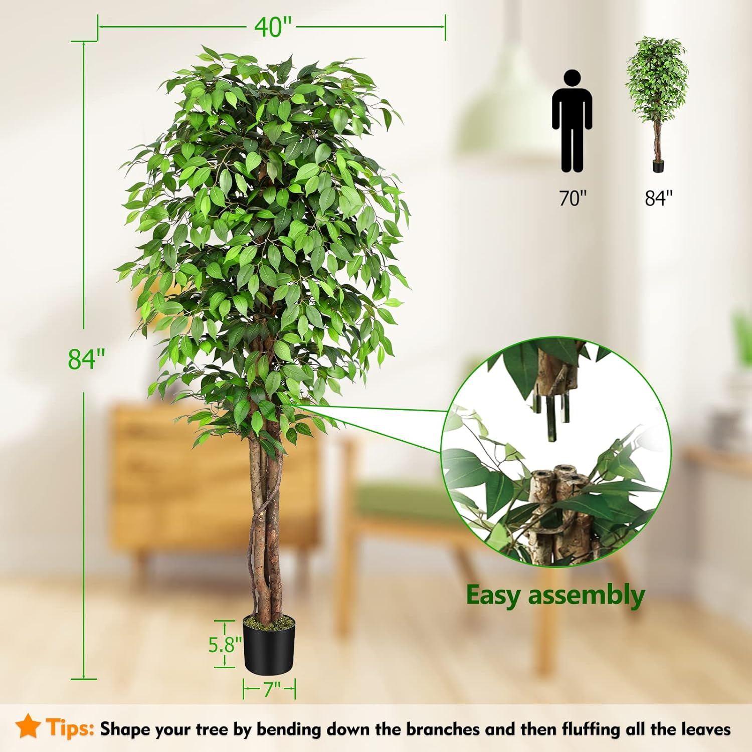 شجرة التين الاصطناعية الواقعية - مراجعة Fiddle Leaf Fig وسعره